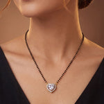 Load image into Gallery viewer, Rhodium plated AD &amp; CZ Studed Pendant Mangalsutra
