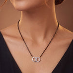 Load image into Gallery viewer, Rhodium plated AD &amp; CZ Studed Pendant Mangalsutra

