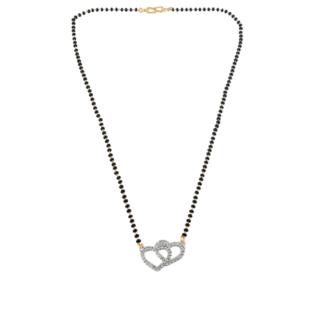 Rhodium plated AD & CZ Studed Pendant Mangalsutra