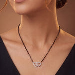 Load image into Gallery viewer, Rhodium plated AD &amp; CZ Studed Pendant Mangalsutra
