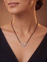 Load image into Gallery viewer, Rhodium plated AD &amp; CZ Studed Pendant Mangalsutra
