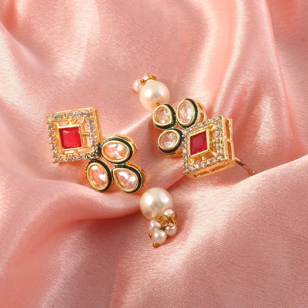 Gold-Plated Kundan-Studded Pearl Beaded Layer Jewellery Set