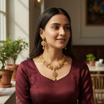 Load image into Gallery viewer, Gold Plated Kundan Stone Studded Handcrafted Jewellery Set
