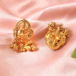 Load image into Gallery viewer, Antique Matte Gold Finish Traditional Temple Jewelry Goddess Lakshmi Pendant Necklace Set
