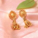 Load image into Gallery viewer, Exquisite Antique Gold-Plated Long Mala Necklace Set with Pink Accents and Jhumks
