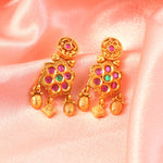 Load image into Gallery viewer, Gold Plated Stone Studded &amp; Beads Jewellery Set
