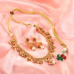 Load image into Gallery viewer, Gold-Toned Multicolour Stone Choker Necklace Set with Earrings
