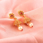 Load image into Gallery viewer, Gold-Toned Multicolour Stone Choker Necklace Set with Earrings
