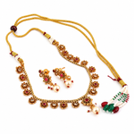 Load image into Gallery viewer, Gold-Toned Multicolour Stone Choker Necklace Set with Earrings
