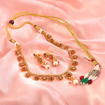Load image into Gallery viewer, Gold-Toned Multicolour Stone Choker Necklace Set with Earrings
