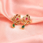 Load image into Gallery viewer, Gold-Toned Multicolour Stone Choker Necklace Set with Earrings
