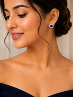 Load image into Gallery viewer, Silver Plated American Diamond and Cubic Zirconia Studded Round Tops
