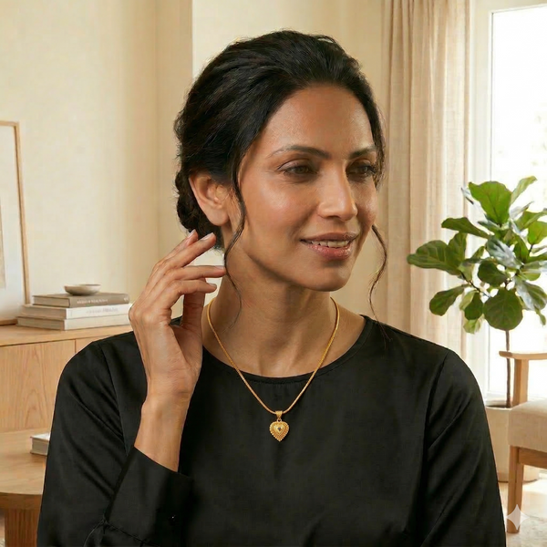 Gold Plated Pendant With Chain Jewelry For Men & Women