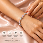 Load image into Gallery viewer, Purple Crystal Floral Vine Tulip Bracelet
