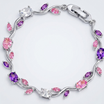 Load image into Gallery viewer, Multicolor Crystal Floral Vine Tulip Bracelet
