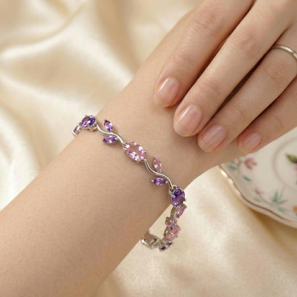 Multicolor Crystal Floral Vine Tulip Bracelet