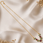 Load image into Gallery viewer, Maroon &amp; Green Crystal Floral Vine Tulip Necklace
