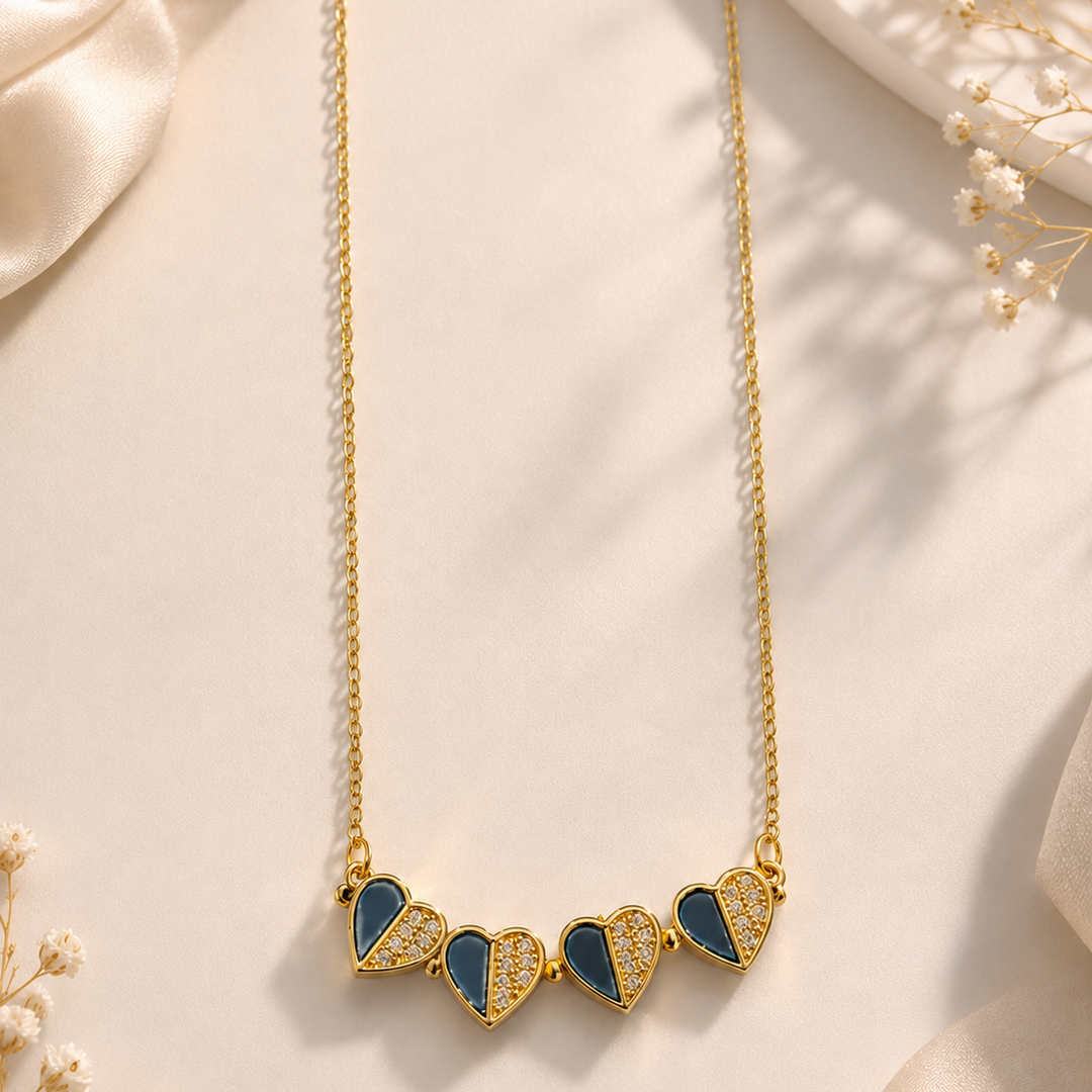 2-Way Multi Wearing Magnetic Heart Clover Necklace for Women
