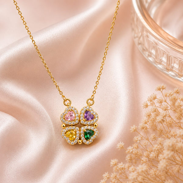 2-Way Multi Wearing Magnetic Heart Clover Necklace for Women