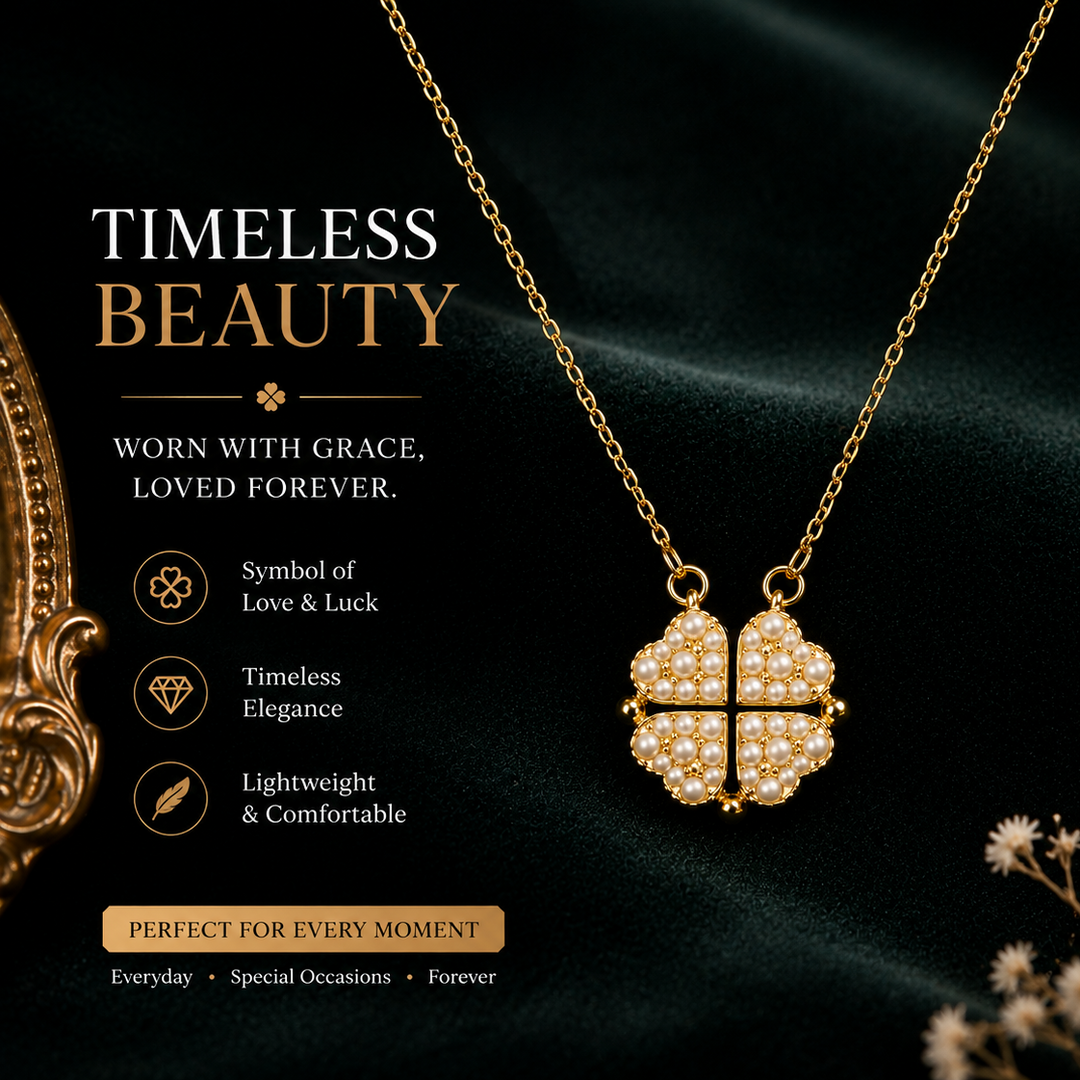2-Way Multi Wearing Magnetic Heart Clover Necklace for Women