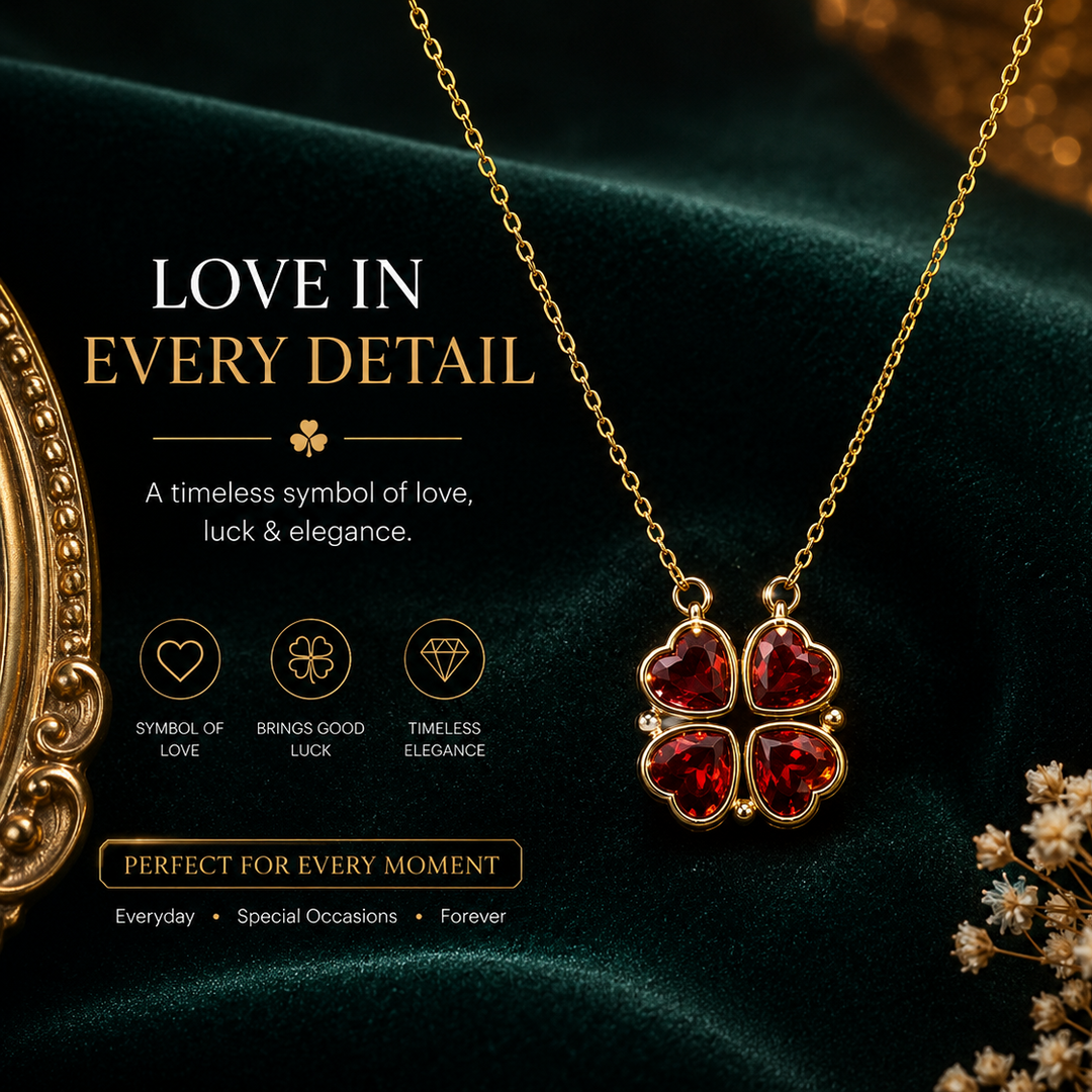 2-Way Multi Wearing Magnetic Heart Clover Necklace for Women