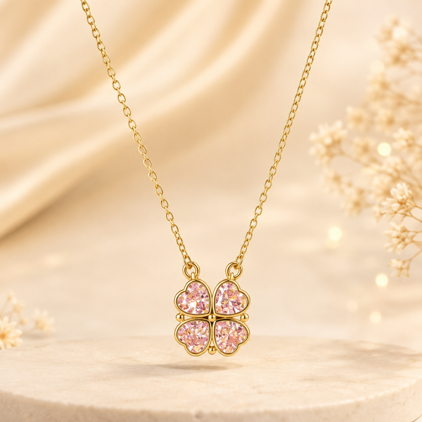 2-Way Multi Wearing Magnetic Heart Clover Necklace for Women