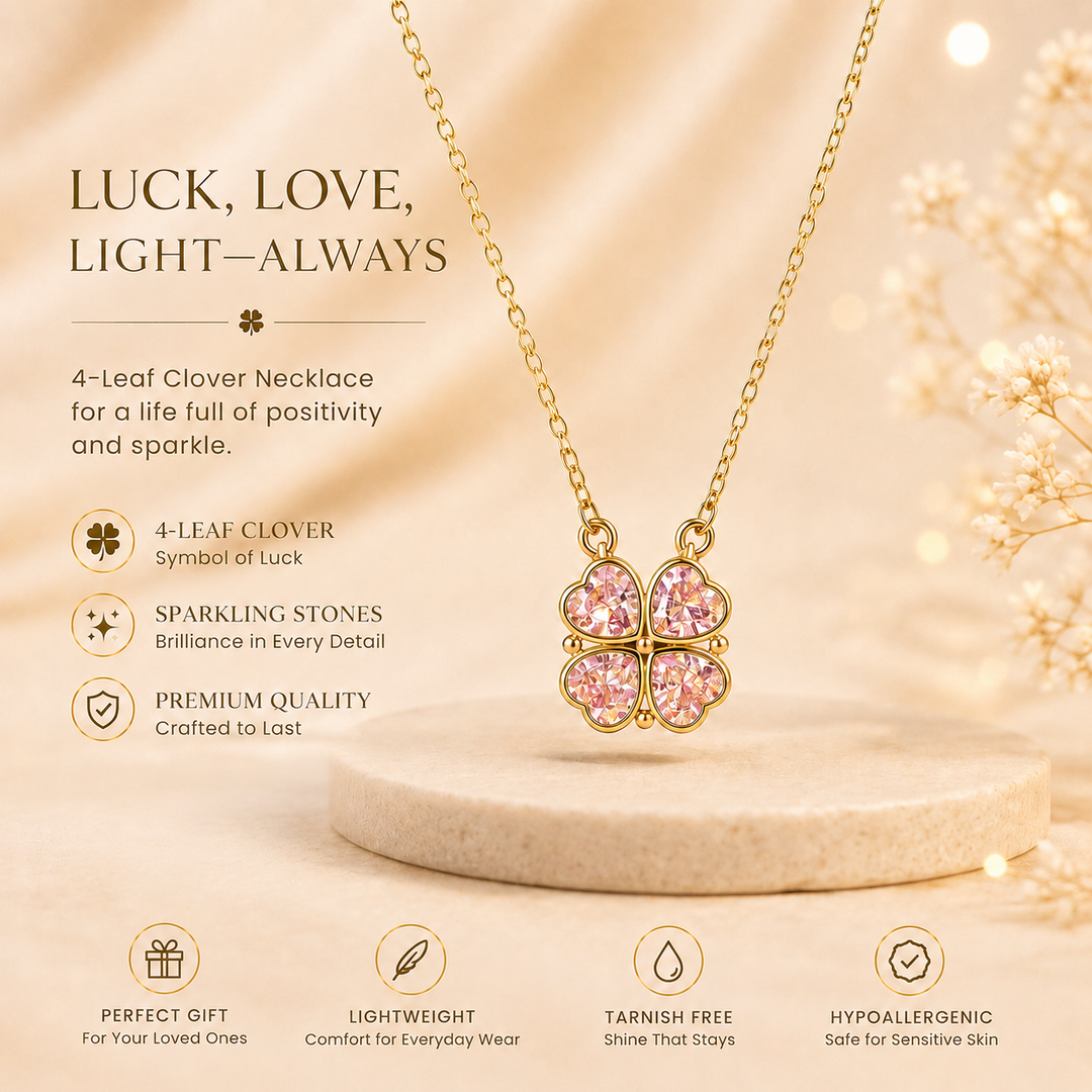 2-Way Multi Wearing Magnetic Heart Clover Necklace for Women