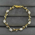 Load image into Gallery viewer, Gold-Toned Leaf &amp; Vine Floral Tulip Bracelet
