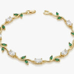 Load image into Gallery viewer, Gold-Toned Leaf &amp; Vine Floral Tulip Bracelet
