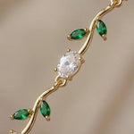 Load image into Gallery viewer, Gold-Toned Leaf &amp; Vine Floral Tulip Bracelet
